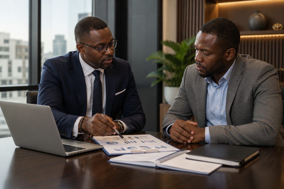 Two advisors working through a return together