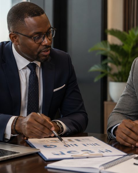 Two advisors working through a return together